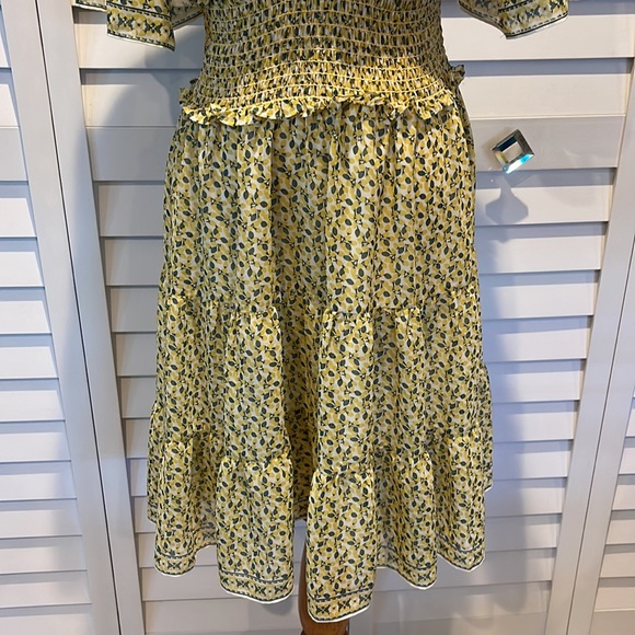 Max Studio Lemon NWOT Dress, lined roughed elastic on the waist - Picture 2 of 8